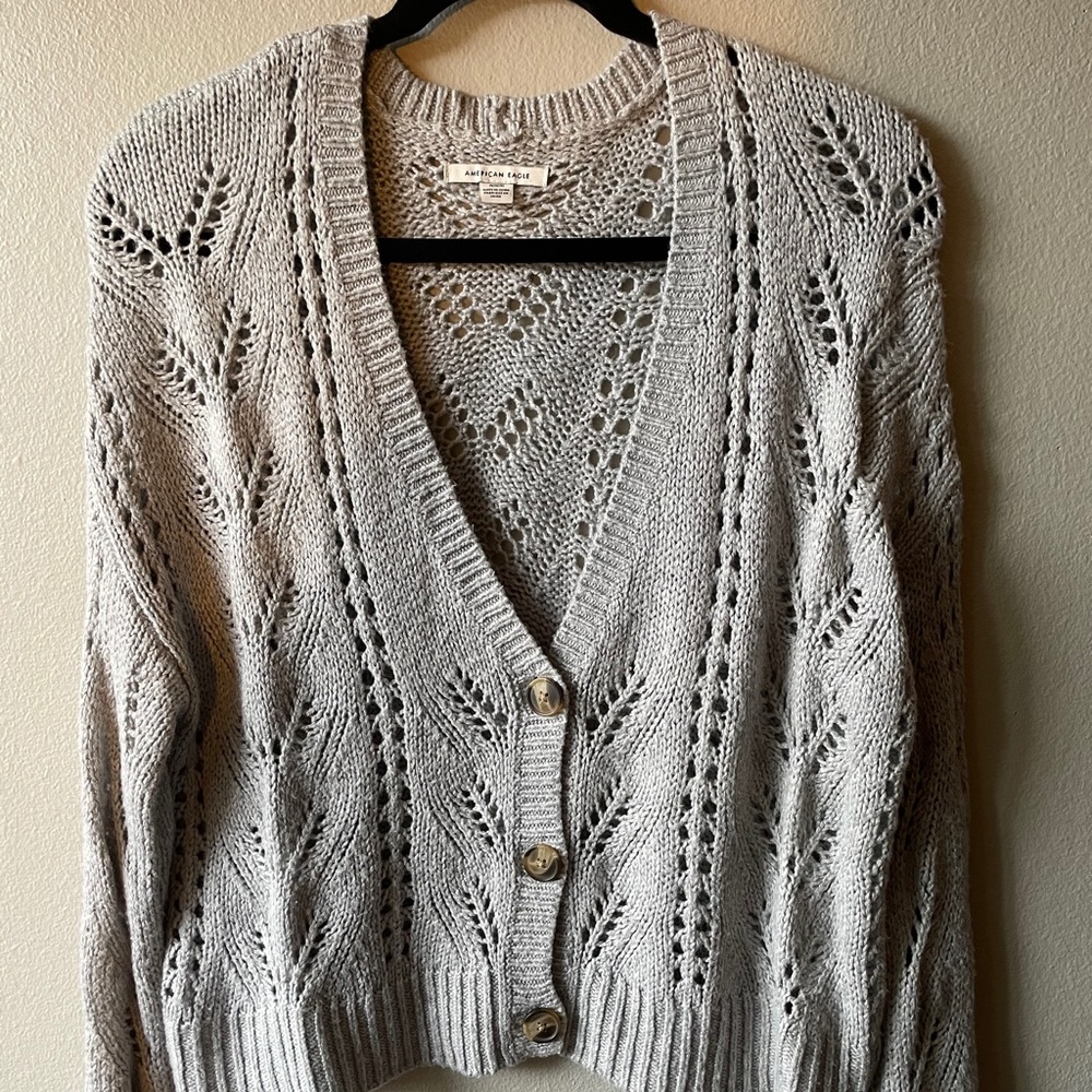 Grey knit cardigan
